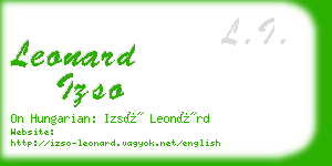 leonard izso business card
